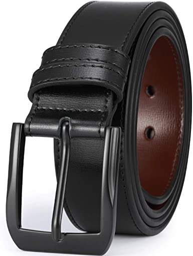 Beltox Fine Men’s Casual Leather Jeans Belts 1 1/2” Wide 4MM Thick Alloy Prong Buckle Work Dress Belt for Men