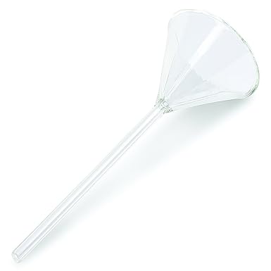 Corning Pyrex® #6160-65, 65mm Diameter 60° Angle Fluted Funnel with Long Stem (Single)
