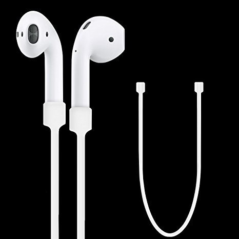 AirPods Strap, Shalwinn iPhone 7 / 7 Plus Air Pods Sports Strap Wire Rope Connector for Apple Airpods for Never Lose Your AirPods (White)