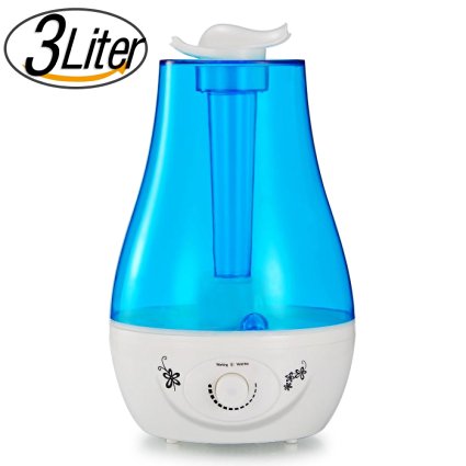 Ultrasonic Cool Mist Humidifier - Whisper Quiet with LED Nightlight - 3 Liter High Capacity with Whole House Humidifier - Over 12 Hours of Use,Automatic Shut-off