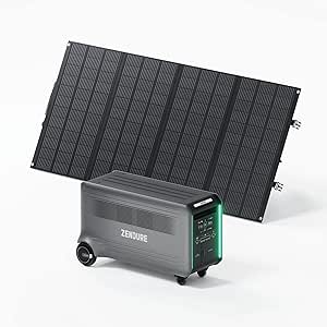 Zendure SuperBase V 6.4KWh Solar Generator with 400W Portable Solar Panel, 120/240V 3800W AC Output, LFP Portable Power Station for Home Backup, Emergency, Vanlife, RV, Tiny House, Off-grid