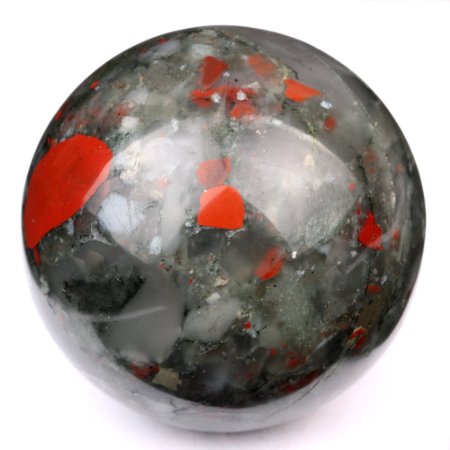 banshren® Natural Carved 50mm Bloodstone Sphere Ball Healing Crystal