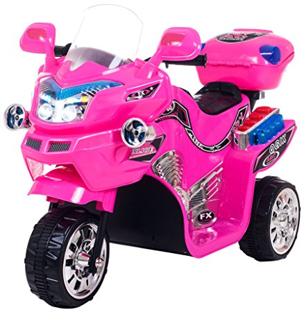 Ride on Toy, 3 Wheel Motorcycle for Kids, Battery Powered Ride On Toy by Lil' Rider  – Ride on Toys for Boys and Girls, 2 - 5 Year Old - Pink FX