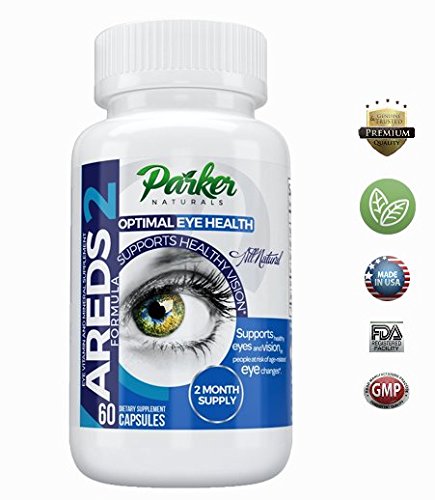 AREDS 2 Optimal Eye Health Eye Vitamin and Mineral Supplement by Parker Naturals. Packed with Vitamins C & E, Lutein, Zeaxanthin. Special NEI Tested Formula - 60 Day Supply