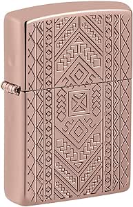 Zippo Tribal Design Armor Rose Gold Pocket Lighter