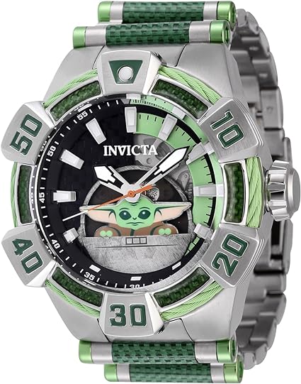 Invicta Men's Star Wars 52mm Stainless Steel, Glass Fiber Automatic Watch, Silver (Model: 40607), Silver