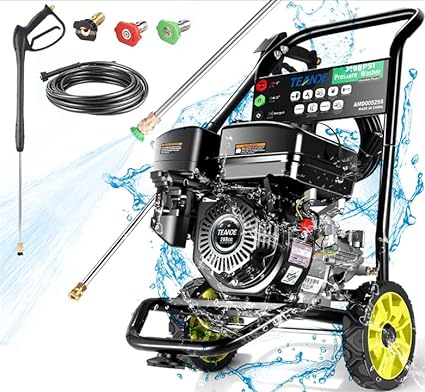 mrliance 4000PSI Pressure Washer Gas Power Washer 2.8GPM 208CC Gas Powered Washing Machine Commercial High Pressure Washer with 25ft Hose&3 Nozzles for Patio Garden Yard Vehicle,EPA/CARB/ETL Compliant