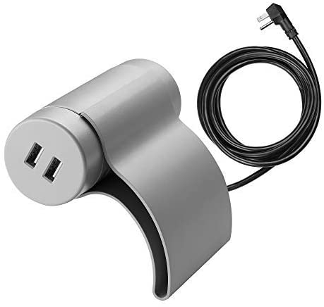 Link2Home Sofa Socket, 10ft Extension Cord, 1 Outlet, 2 Ports, 3.1A USB, with Low Profile Plug, Light Grey