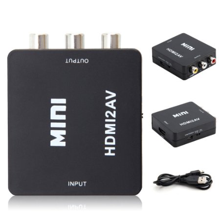 Mini Portable HDMI To AV Converter 3RCA Video Adapter Black Color