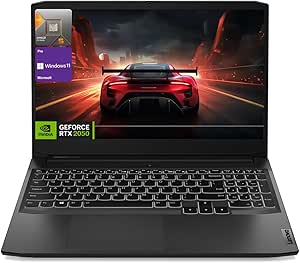 Lenovo IdeaPad 3 15.6 Ryzen 5 RTX 2050 Gaming Laptop, 15.6" FHD, AMD Ryzen 5 5500H, GeForce RTX 2050, 16GB DDR4 RAM, 1TB PCIe M.2 SSD, Wi-Fi, RGB Backlit Keyboard, Windows 11 Pro, Black