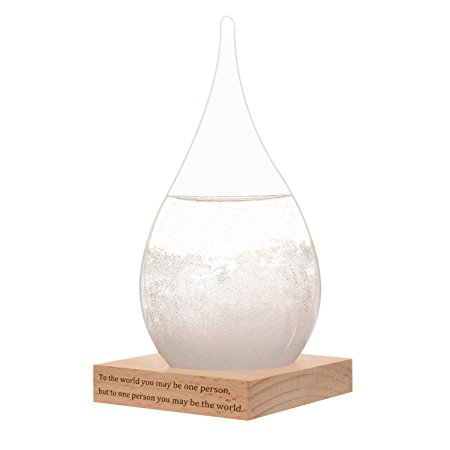 Storm Glass, Crystal Desktop Drops Craft Weather Predictor Forecaster by Chekue, Perfect for Home Office Decoration and Birtherday Christmas Gift, 3.2 x 6.7 Inch