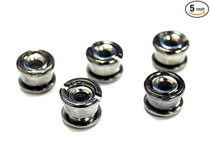 The Flying Wheels Single Bicycle Chainring Bolts - Titanium Silver Steel Set of 5