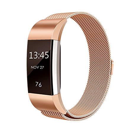 Fitbit Charge 2 Strap Bands AdePoy Milanese Stainless Steel Adjustable Replacement Accessories Bracelet Strap with Magnetic Metal Lock for Fitbit Charge 2