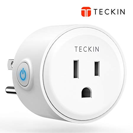 Smart Plug, Mini Wireless WiFi Outlet Compatible with Alexa, Echo,Google Home and IFTTT, Teckin Smart Plug Wifi Socket with Timer Function,No Hub Required, White (1 Pack)