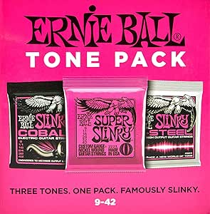 Ernie Ball Super Slinky Electric Tone Pack Guitar Strings, 9-42 Gauge (P03333)