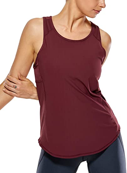 CRZ YOGA Women's Activewear Quick Dry Workout Yoga Sleeveless Shirt Mesh Running Tank Top