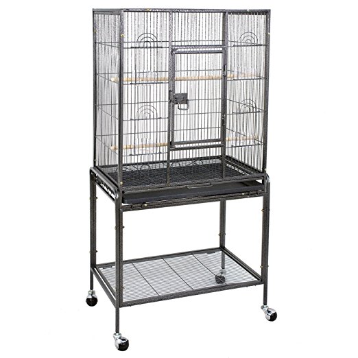 ZENY Bird Cage Wrought Iron 53/61-Inch Pet Bird CagePlay Top Parrot Cockatiel Cockatoo Parakeet Finches Birdcage