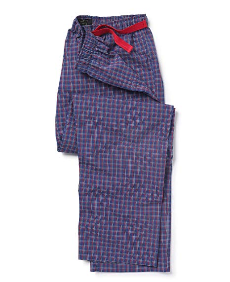 Savile Row Men's Pyjama Bottoms - 100% Cotton Flannel Fleece Plaid Lounge Pants