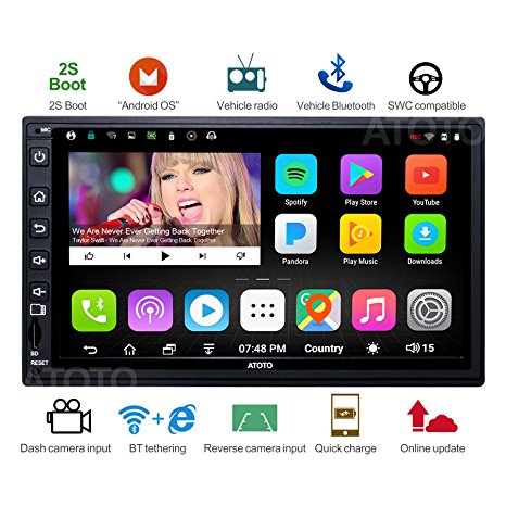[NEW] ATOTO A6 2DIN Android Car Navigation Stereo with Dual Bluetooth & 2A Charge -Premium A62711PB 1G/32G Car Entertainment Multimedia Radio,WiFi/BT Tethering internet,support 256G SD &more