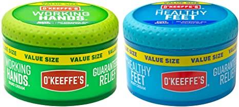 O'Keeffe's Value Jar Combo including Working Hands Hand Cream 6.8 Ounce Jar & Healthy Feet Foot Cream 6.4 Ounce Jar