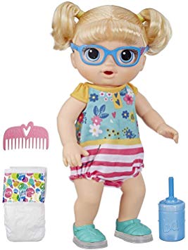 Baby Alive Step ‘N Giggle Baby Blonde Hair Doll with Light-Up Shoes, Responds with 25  Sounds & Phrases, Drinks & Wets, Toy for Kids Ages 3 Years Old & Up