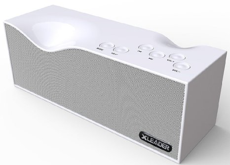 Xleader Portable Bluetooth Speaker with 5W*2 Stereo Sound and FM radiio, Build in Mic,support hands-free for iphone ipad ipod Tablet (Pearl White)