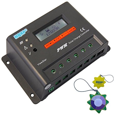 HQRP 12V / 24V 20 Amp Solar Panel Battery Charge Controller / Regulator 20A for Solar Traffic System 300W / 600W with Automatically Recognize Day / Night plus HQRP UV Meter