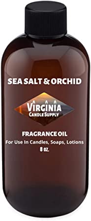 Sea Salt and Orchid Fragrance Oil (8 oz Bottle) for Candle Making, Soap Making, Tart Making, Room Sprays, Lotions, Car Fresheners, Slime, Bath Bombs, Warmers…