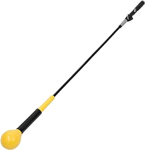 Qiilu Golf Swing Trainers Orange Whip Yellow Silicone Glass Fiber TPU Golf Training Aid Swing Trainer Practi Tool Training Equipment for Strength and Tempo