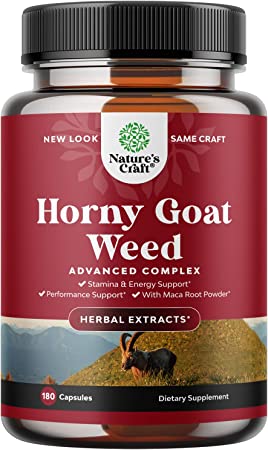 Horny Goat Weed for Male Enhancement - Halal Extra Strength Horny Goat Weed for Men 1590mg Complex with Saw Palmetto L Arginine Panax Ginseng and Tongkat Ali Extract Supplement for Men 90 Servings