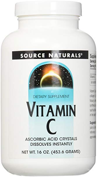 Source Naturals Vitamin C Ascorbic Acid Crystals, Dissolves Instantly, 16 Ounces