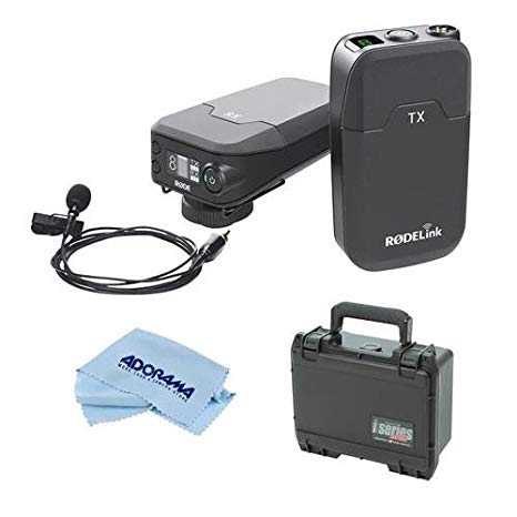 Rode Microphones RODELink Digital Wireless System for Filmmaker, Includes TX-BELT Transmitter, RX-CAM Wireless Receiver, Lavalier Mic Captive TRSCable - with SKB iSeries Rodelink Case, Cleaning Cloth