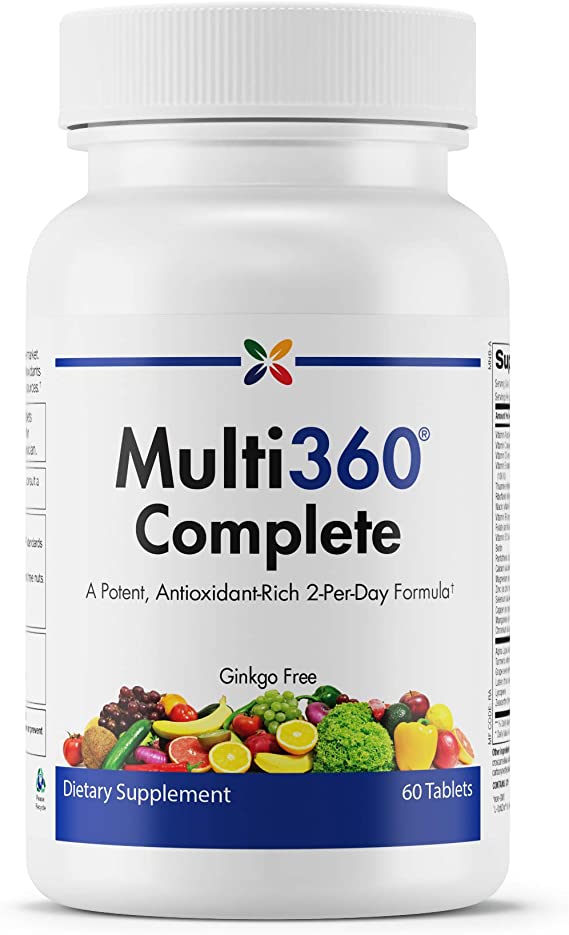 Stop Aging Now - Multi360 Complete 2-Per-Day - A Potent, Antioxidant-Rich 2-Per-Day Formula - 60 Tablets