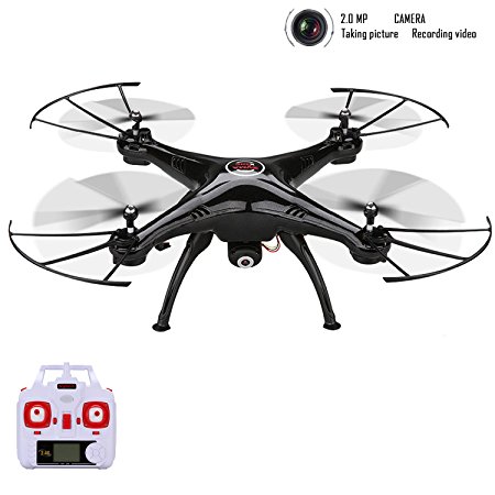 Syma X5HC 2.4 GHZ 6 Axis Gyro Barometer Altitude Hold RC Headless Mode Quadcopter Drone UFO with 2.0MP HD Wifi Camera and Floureon Propeller