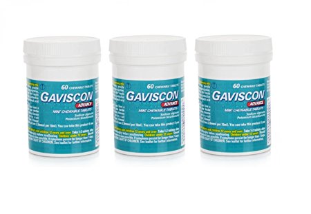 Gaviscon Advance Chewable 60 Tablets Peppermint Pack of 3