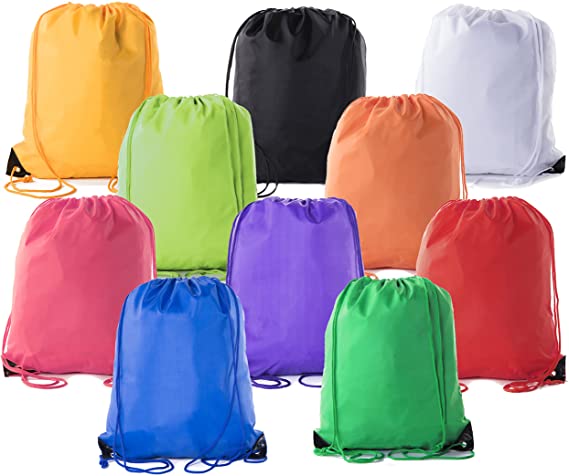 Mato & Hash Drawstring Bulk Bags Cinch Sacks Backpack Pull String Bags | 15 Colors | 1PK-100PK Available