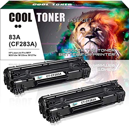 Cool Toner Compatible Toner Cartridge for HP 83A CF283A M225dn Toner for HP MFP M127fw M225dw HP M201dw HP Laserjet Pro MFP M127fw M225dw M127fn M225dn M125nw M125a Toner Ink Printer (Black, 2-Pack)