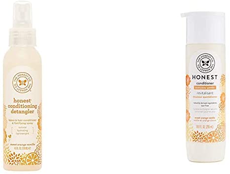 The Honest Company Sweet Orange Vanilla Conditioning Detangler Spray, 4 fl. oz.  and The Honest Company Everyday Gentle Sweet Orange Vanilla Conditioner 10 Fluid Ounces,