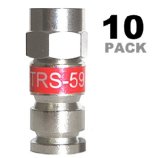 PCT-TRS-59 RG59 F Connector Universal Compression Fitting - 10 Pack