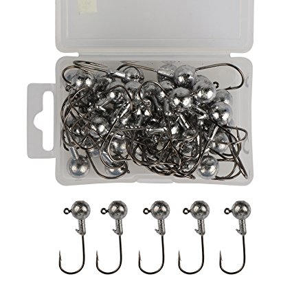 Goture Fishing Hooks Saltwater Set Kit With Fishing Tackle Box Fish Jig Heads