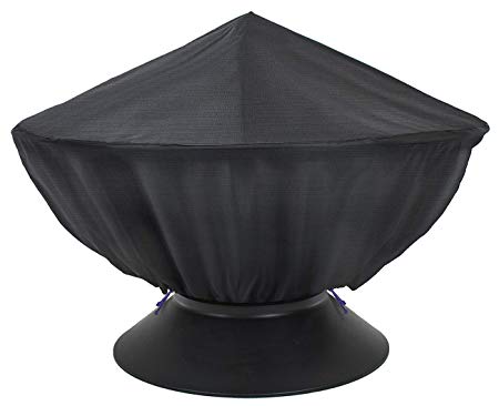 Sorbus Fire Pit Cover, Round 48-Inch Diameter, Heavy Duty Waterproof, Perfect for Home, Patio, Lawn, Garden Furniture, Carry Bag Included (Black)