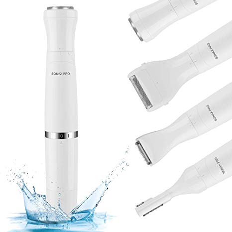 Women's Bikini Trimmer Rechargeable, 4 in 1 Painless Facial Hair Remover for Women, Waterproof Wet & Dry Precision Trimmer for Eyebrow Armpit Leg Arm, High Speed Electric Shaver for Women