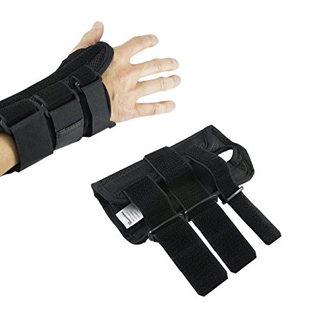 Wrist Brace Pair, Two (2), Small/Medium, Carpal Tunnel, Right and Left Wrist Support, Forearm Splint Band, 3 Straps Adjustable, Breathable for Sports, Sprains, Arthritis and Tendinitis