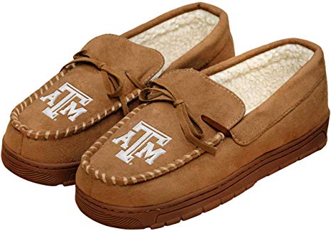 FOCO NCAA Mens College Team Logo Moccasin Slippers Shoes