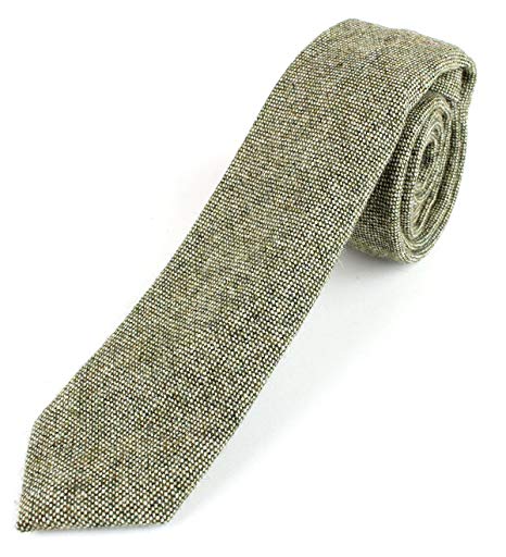 Men's Wool Knit Skinny Necktie Tie - 2 1/2" Width Textured Worn Style