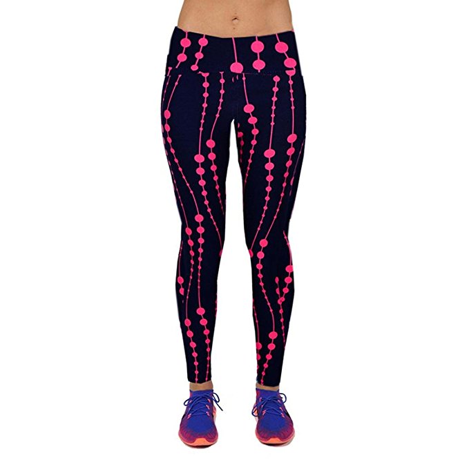 Gillberry High Waist Fitness Yoga Sport Pants Printed Stretch Points Leggings