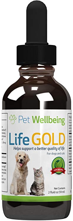 Pet Wellbeing - Life Gold - Dog Cancer Support - a Natural, Herbal Supplement that Helps Manage the Symptoms of Canine Cancer - 2 oz Liquid Bottle