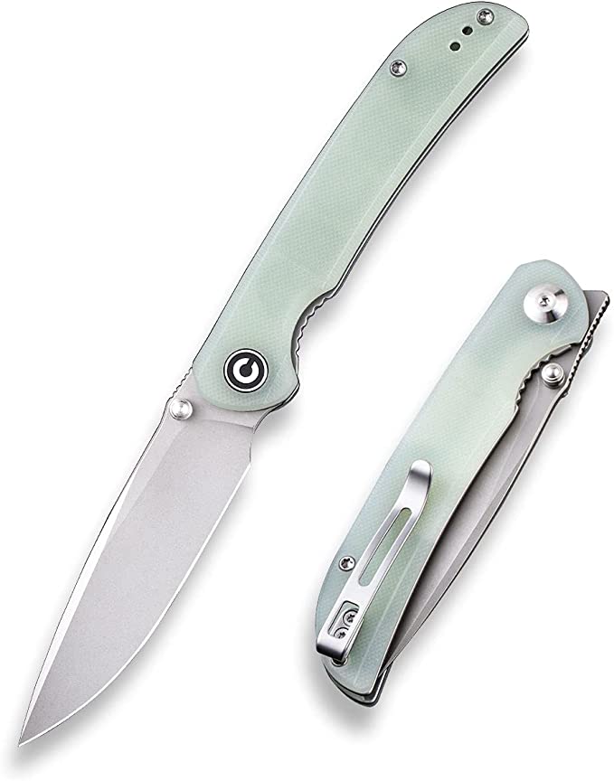 CIVIVI Imperium Front Flipper Pocket Knife with Nitro-V Blade G10 Handle, Thumb Stud and Flipper Tab Opener, Good for EDC Outdoor Carry C2107A (Natural)