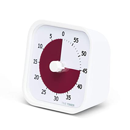 Time Timer Home Mod - 60 Minute Visual Timer Home Edition - Home Schooling, Timer for School Table, Office Table and Meetings with Silent Operation (Linen White)