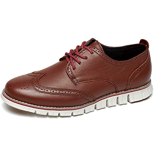 LAOKS Men's Brogues Oxford Wingtip Genuine Leather Dress Shoes for Business Casual Lace-up